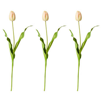3PK E Style Tulip Dutch Stem Durable Artificial Flower Pink Green 13x10x57cm