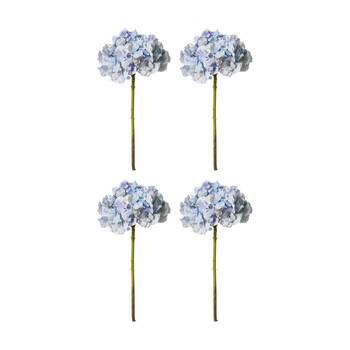 4PK E Style Hydrangea Stem Artificial Flower Durable Decor Blue 25x25x53cm