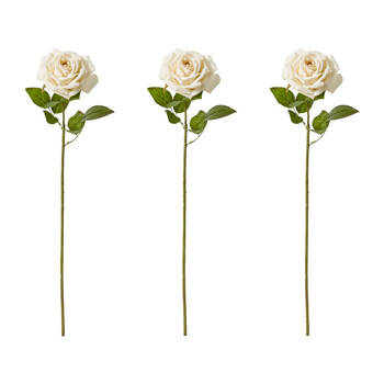 3PK E Style Rose Garden Stem Durable Artificial Flower Champagne 22x14x66cm