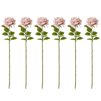 6PK E Style Rose Garden Stem Durable Artificial Flower Dusty Pink 22x14x66cm