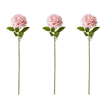 3PK E Style Rose Austin Stem Elegant Artificial Flower Pink 22x14x66cm
