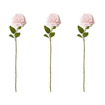 3PK E Style Rose Austin Stem Elegant Artificial Flower Soft Pink 22x14x66cm