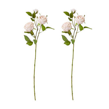 2PK E Style Rose Austin Spray Elegant Artificial Flower Blush Pink 24x16x78cm