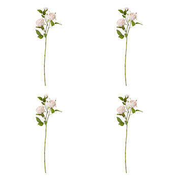 4PK E Style Rose Austin Spray Elegant Artificial Flower Blush Pink 24x16x78cm
