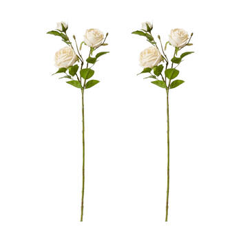 2PK E Style Rose Austin Spray Elegant Artificial Flower Champagne 24x16x78cm