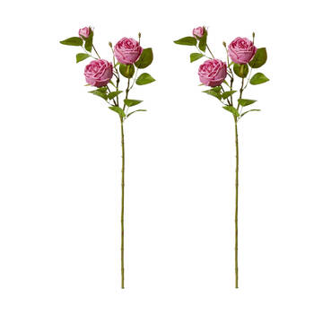 2PK E Style Rose Austin Spray Elegant Artificial Flower Mauve 24x16x78cm