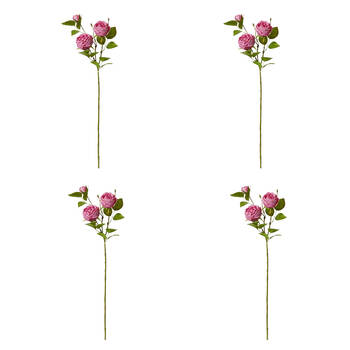 4PK E Style Rose Austin Spray Elegant Artificial Flower Mauve 24x16x78cm