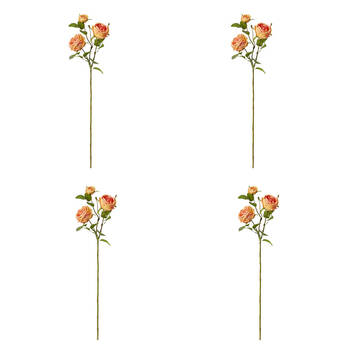 4PK E Style Rose Austin Spray Elegant Artificial Flower Orange 24x16x78cm