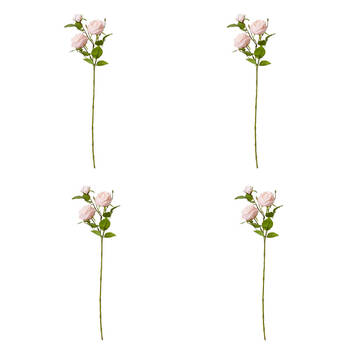 4PK E Style Rose Austin Spray Elegant Artificial Flower Soft Pink 24x16x78cm