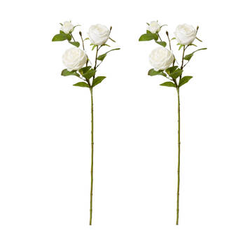 2PK E Style Rose Austin Spray Elegant Artificial Flower White 24x16x78cm