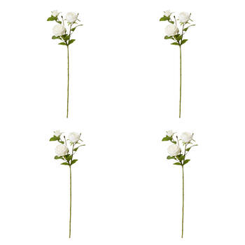 4PK E Style Rose Austin Spray Elegant Artificial Flower White 24x16x78cm