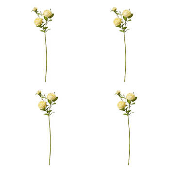 4PK E Style Rose Austin Spray Elegant Artificial Flower Yellow 24x16x78cm