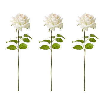 3PK E Style Rose Garden Short Stem Artificial Flower Pink Cream 14x12x45cm