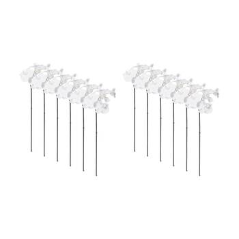 12PK E Style Phalaenopsis Orchid Mini Stem Artificial Flower White 14x7x51cm