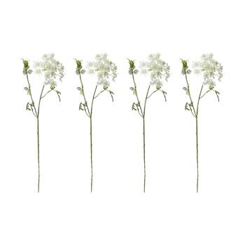 4PK E Style Lace Flower Stem Artificial Floral Decoration White 14x9x74cm