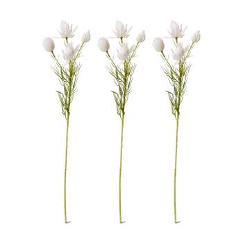 3PK E Style Blushing Bride Spray Floral Artificial Flower Stem Pink 11x10x56cm