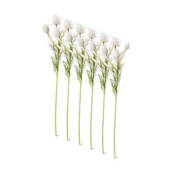 6PK E Style Blushing Bride Spray Floral Artificial Flower Stem Pink 11x10x56cm