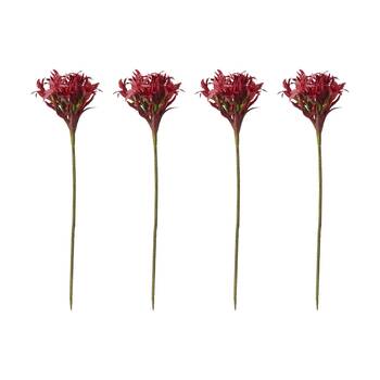 4PK E Style Gymea Lily Stem Artificial Flower Decoration Red 31x31x117cm