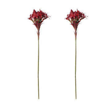 2PK E Style Gymea Lily Stem Artificial Flower Decoration Red 33x33x143cm