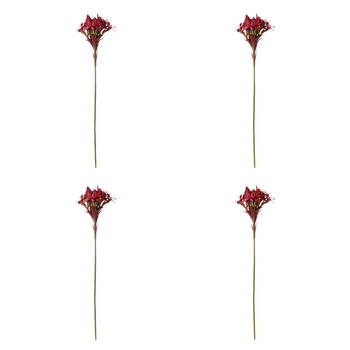 4PK E Style Gymea Lily Stem Artificial Flower Decoration Red 33x33x143cm