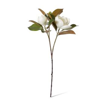 E Style Magnolia Classic Flower Bud Stem Artificial Floral White 33x39x74cm