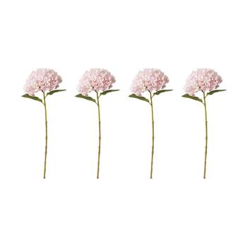 4PK E Style Hydrangea Garden Large Stem Artificial Flower Pink 19x31x65cm