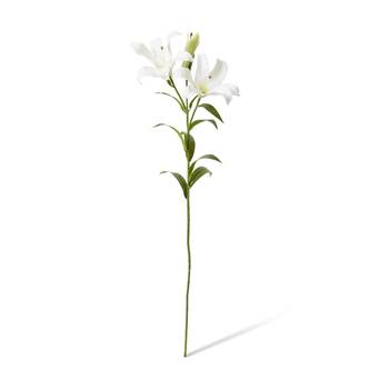 E Style Lily Flower Spray Artificial Floral Decoration White 24x16x90cm