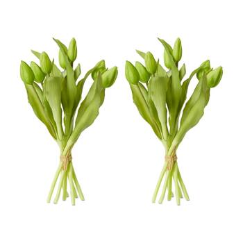 2PK E Style Tulip Bud Bundle Artificial Flower Decoration Green 22x22x30cm