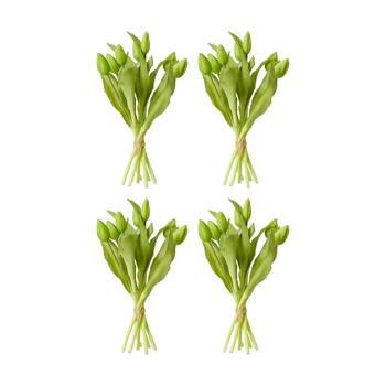 4PK E Style Tulip Bud Bundle Artificial Flower Decoration Green 22x22x30cm
