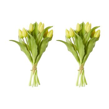 2PK E Style Tulip Bud Bundle Artificial Flower Decoration Yellow 22x22x30cm