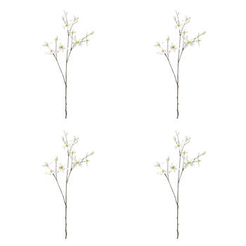 4PK E Style Magnolia Japanese Spray Artificial Flower Stem White 40x30x105cm