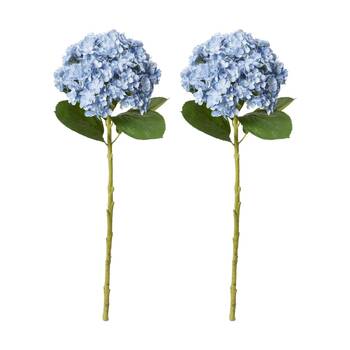 2PK E Style Hydrangea Stem Artificial Flower Decoration Blue 24x24x75cm