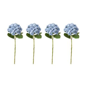 4PK E Style Hydrangea Stem Artificial Flower Decoration Blue 24x24x75cm