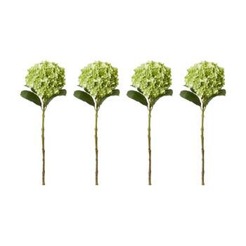 4PK E Style Hydrangea Stem Artificial Flower Decoration Green 24x24x75cm