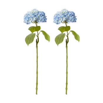 2PK E Style Hydrangea Bloom Stem Artificial Flower Blue 25x20x60cm