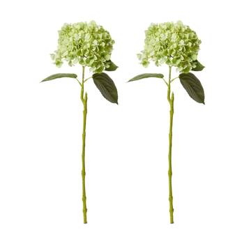 2PK E Style Hydrangea Bloom Stem Artificial Flower Green 25x20x60cm