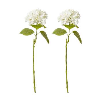 2PK E Style Hydrangea Bloom Stem Artificial Flower Ivory 25x20x60cm