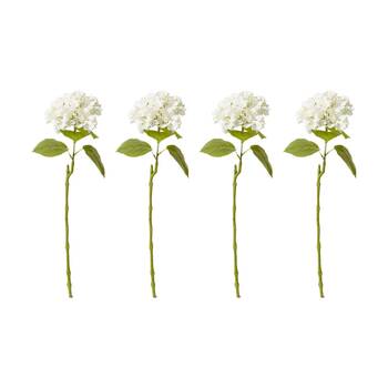 4PK E Style Hydrangea Bloom Stem Artificial Flower Ivory 25x20x60cm