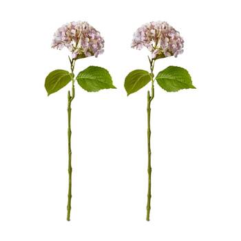 2PK E Style Hydrangea Bloom Stem Artificial Flower Pink 25x20x60cm