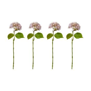 4PK E Style Hydrangea Bloom Stem Artificial Flower Pink 25x20x60cm