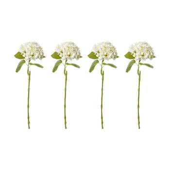 4PK E Style Hydrangea Bloom Stem Artificial Flower White 25x20x60cm