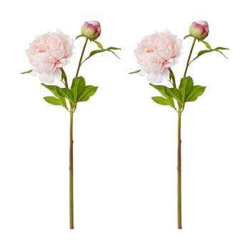 2PK E Style Peony Garden Spray Artificial Flower Stem Pink 30x20x62cm