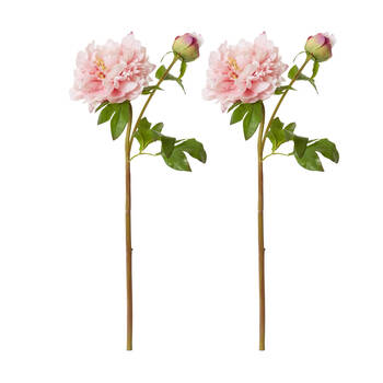 2PK E Style Peony Festiva Spray Artificial Flower Blush Pink 30x20x61cm