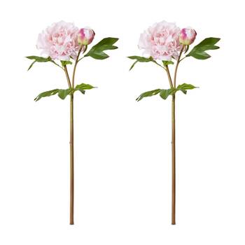 2PK E Style Peony Festiva Spray Artificial Flower Decor Soft Pink 30x20x61cm