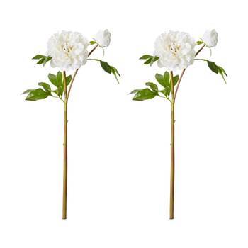 2PK E Style Peony Festiva Spray Artificial Flower Decoration White 30x20x61cm