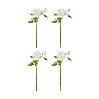 4PK E Style Peony Festiva Spray Artificial Flower Decoration White 30x20x61cm