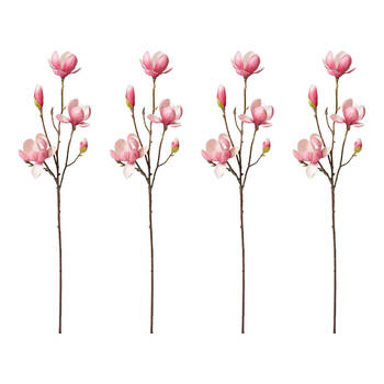 4PK E Style Magnolia Tree Spray Artificial Flower Stem Hot Pink 25x18x72cm