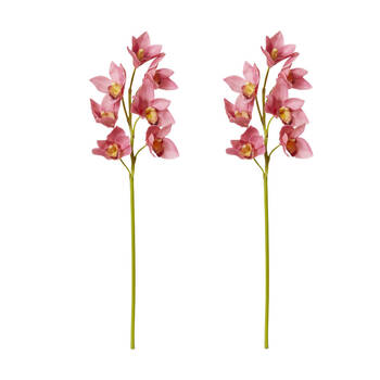 2PK E Style Cymbidium Lush Stem Artificial Flower Mauve 18x10x58cm