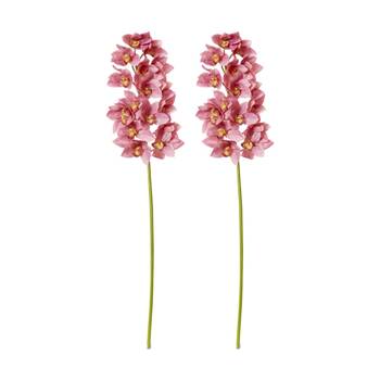 2PK E Style Cymbidium Lush Stem Artificial Flower Mauve 25x10x112cm