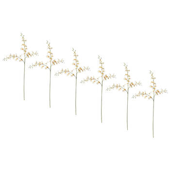 6PK E Style Dancing Orchid Spray Artificial Flower Decoration Peach 23x10x97cm